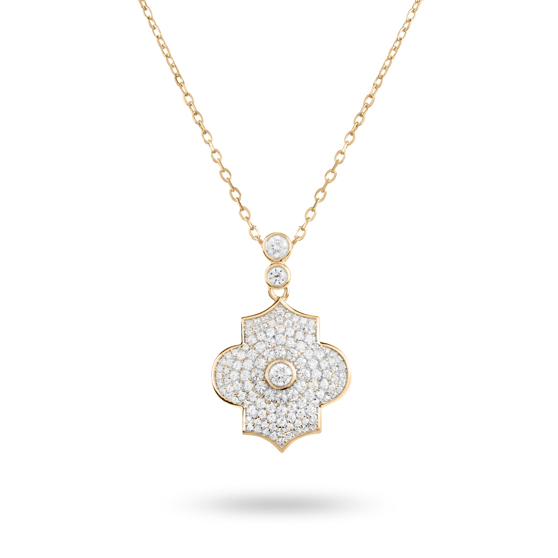 Regal Power- Yellow Gold Pave Necklace - Ksenia Mirella Jewellery