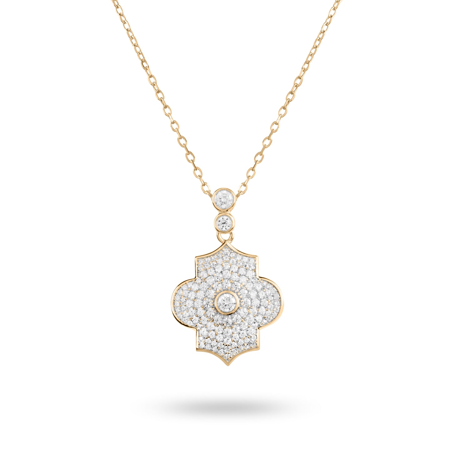 Regal Power- Yellow Gold Pave Necklace - Ksenia Mirella Jewellery