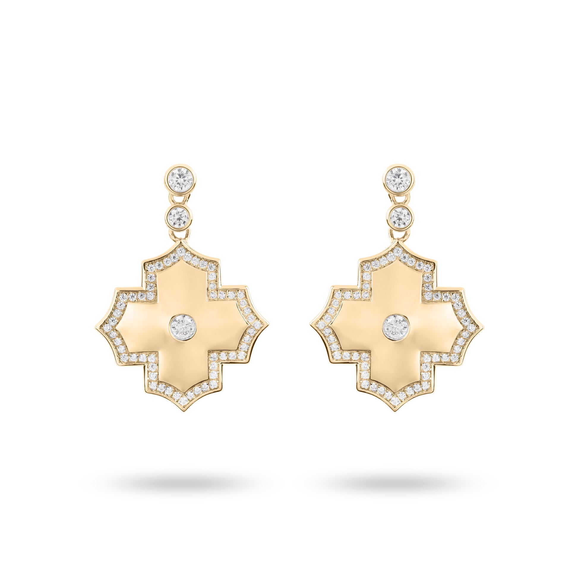 Regal Amulet-Yellow Gold Earrings - Ksenia Mirella Jewellery