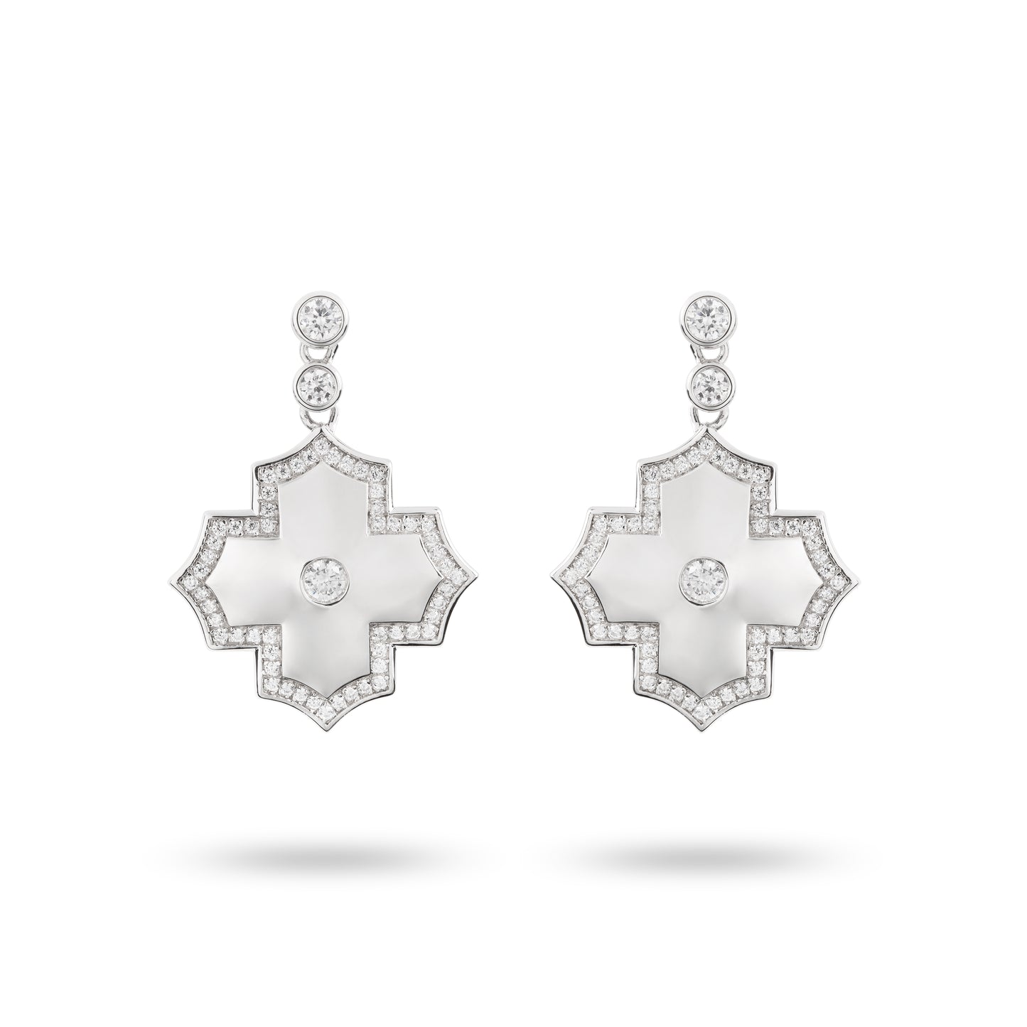 Regal Amulet-White Gold Earrings - Ksenia Mirella Jewellery