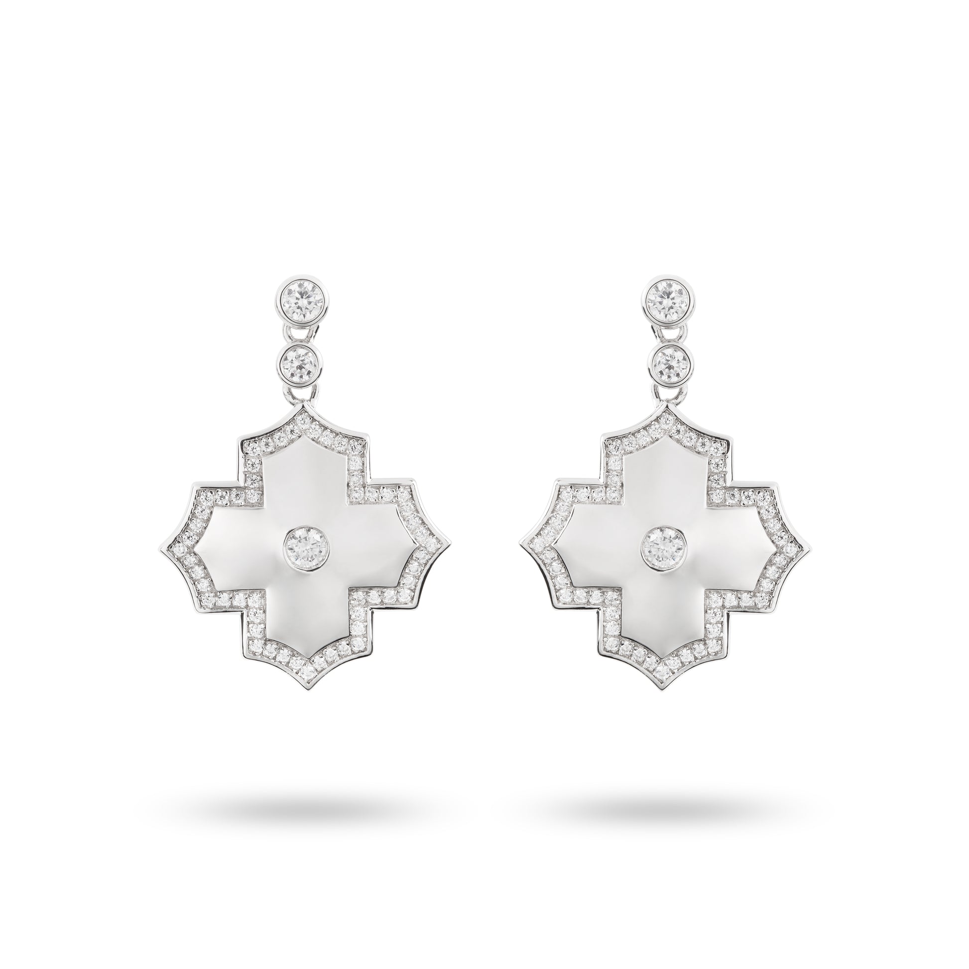 Regal Amulet-White Gold Earrings - Ksenia Mirella Jewellery