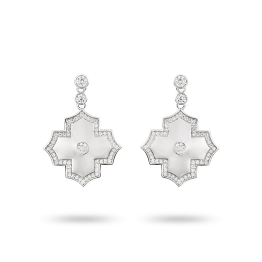 Regal Amulet-White Gold Earrings - Ksenia Mirella Jewellery