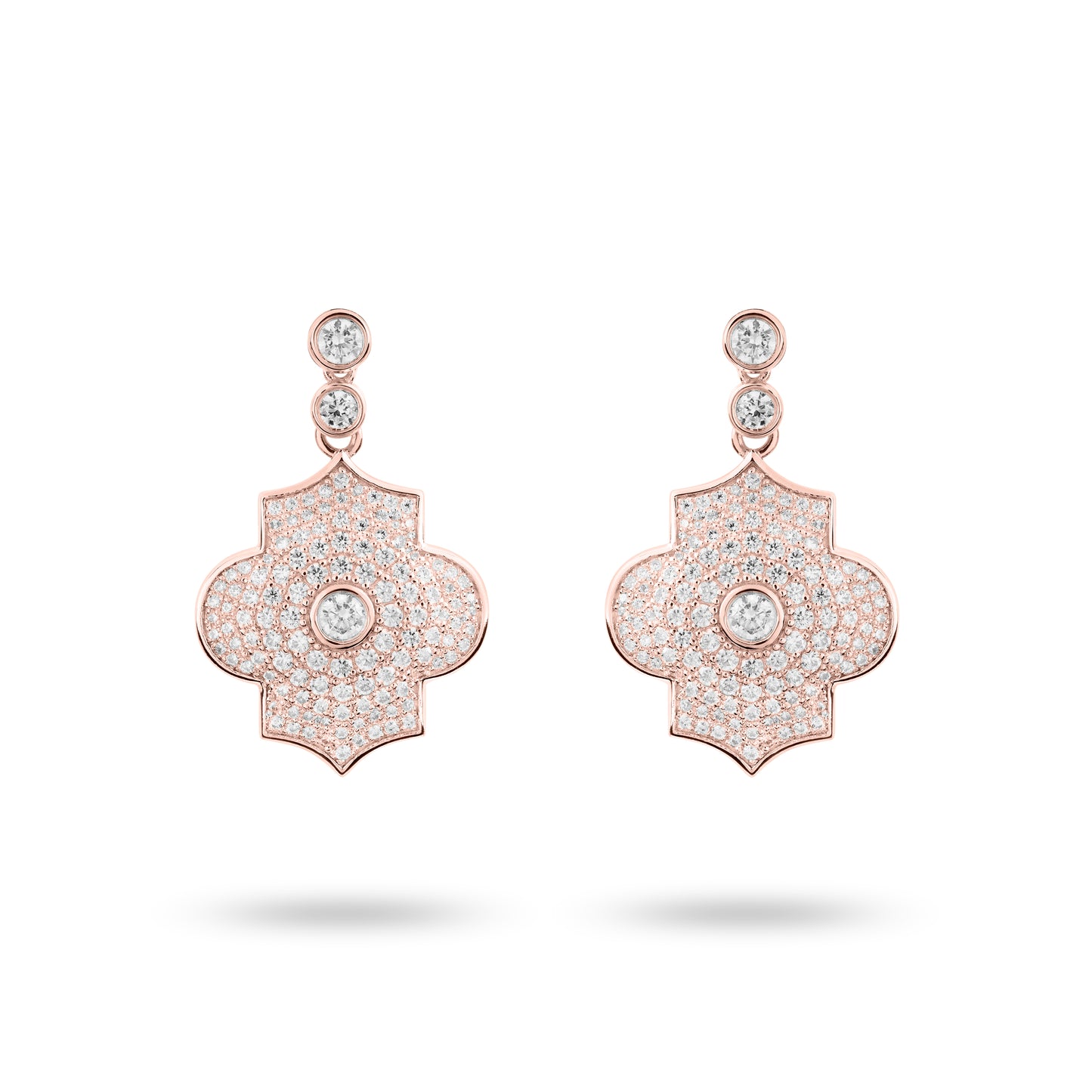 Regal Power- Rose gold pave earrings - Ksenia Mirella Jewellery