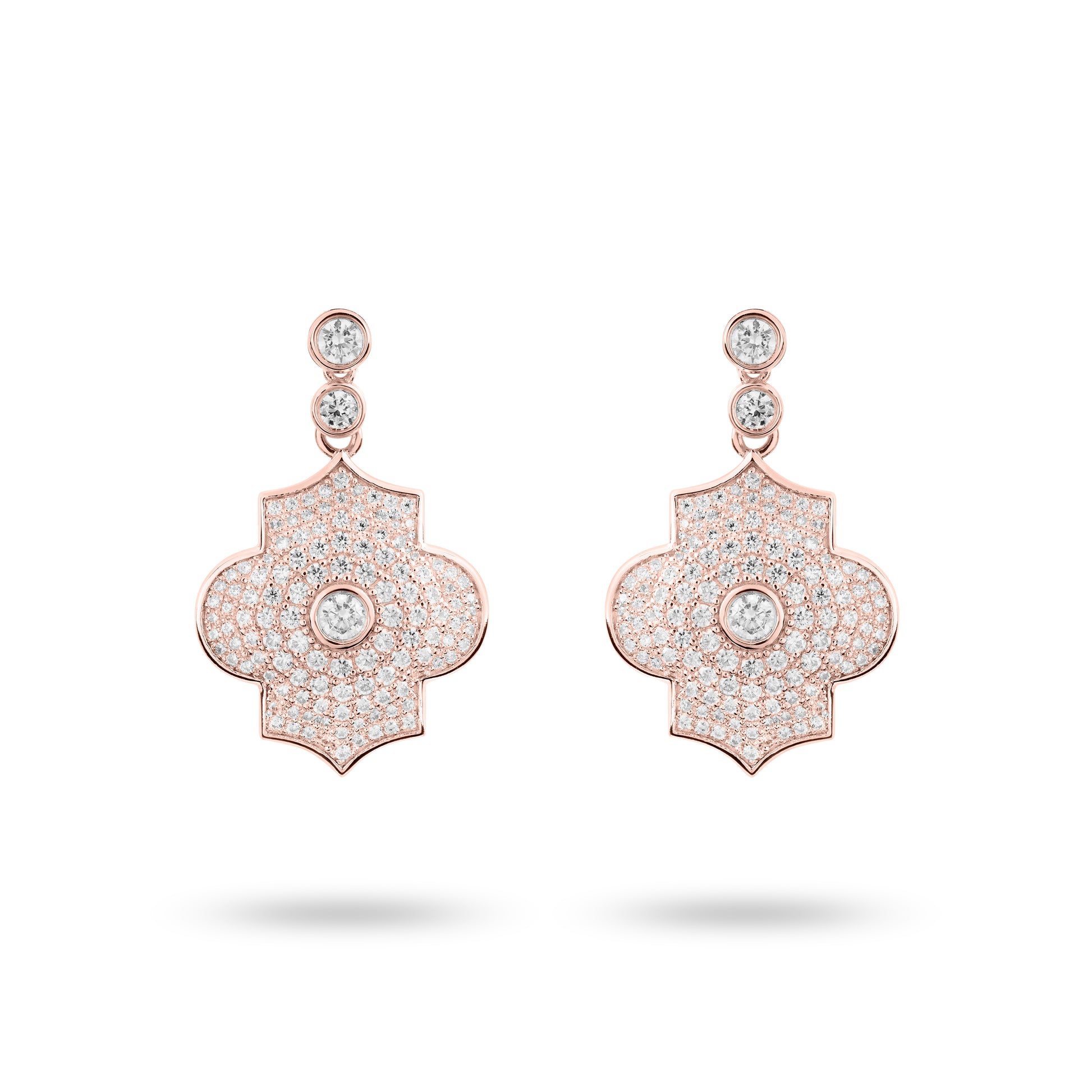 Regal Power- Rose gold pave earrings - Ksenia Mirella Jewellery