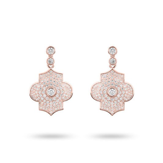 Regal Power- Rose gold pave earrings - Ksenia Mirella Jewellery