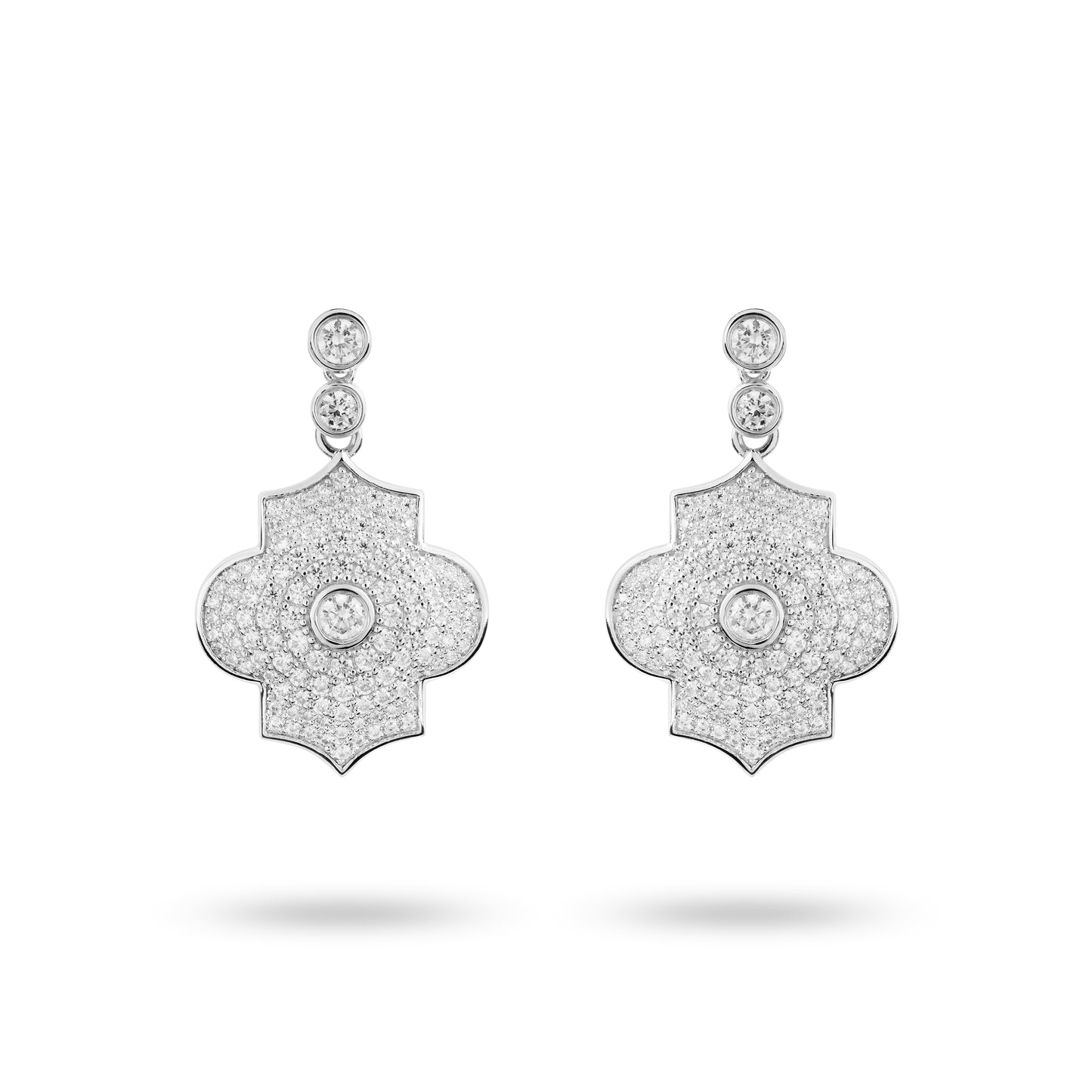Regal Power- White gold pave earrings - Ksenia Mirella Jewellery