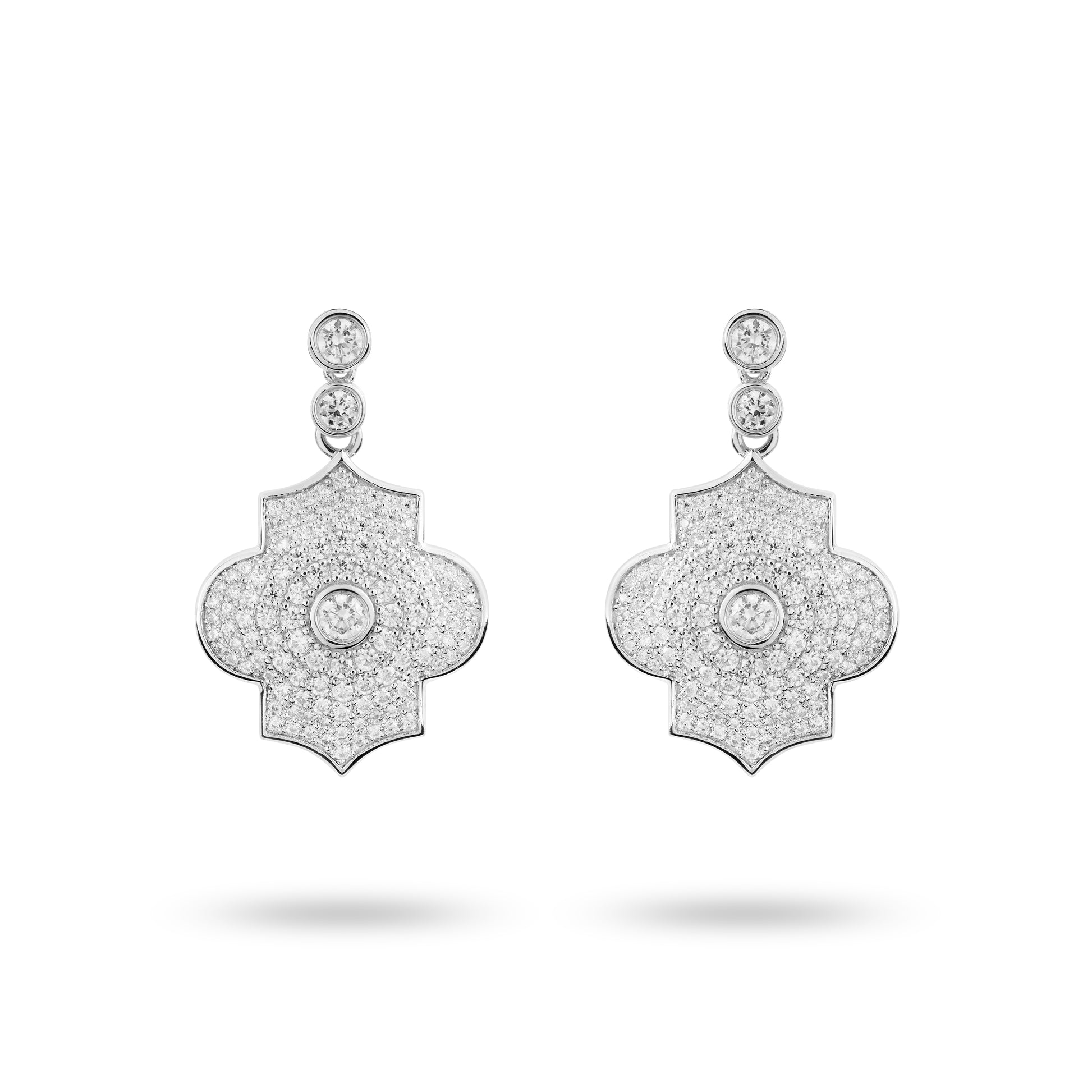 Regal Power- White gold pave earrings - Ksenia Mirella Jewellery