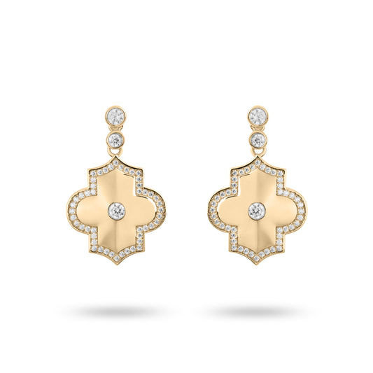 Regal Power -Yellow Gold Earrings - Ksenia Mirella Jewellery