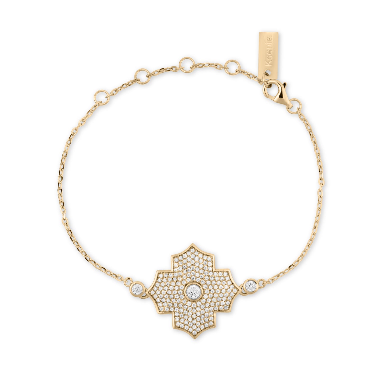 Regal Amulet- Yellow Gold Pave Bracelet - Ksenia Mirella Jewellery
