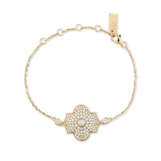 Regal Power- Yellow Gold Pave Bracelet - Ksenia Mirella Jewellery