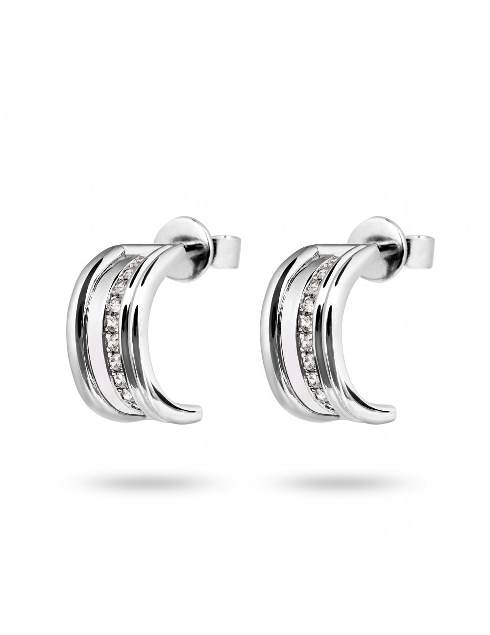 White gold diamond hoop earrings by Ksenia Mirella Jewellery with pavé-set diamond detail