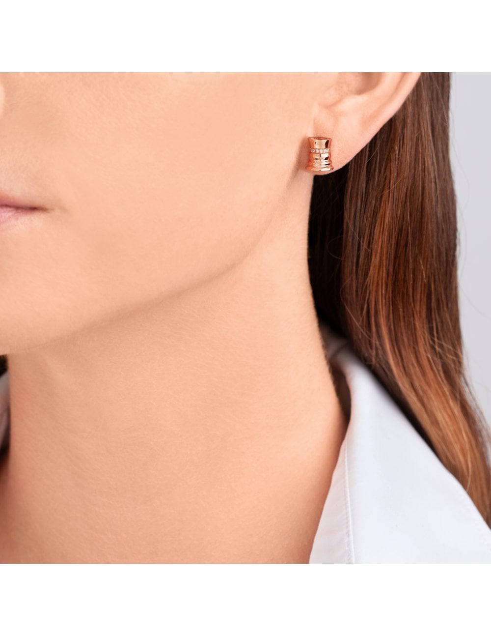 The Queen - Rose Gold White Diamonds Studs - Ksenia Mirella Jewellery