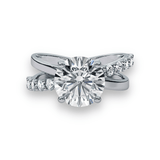 Platinum Elegance: Round Brilliant Diamond in a Split Band - Ksenia Mirella Jewellery 