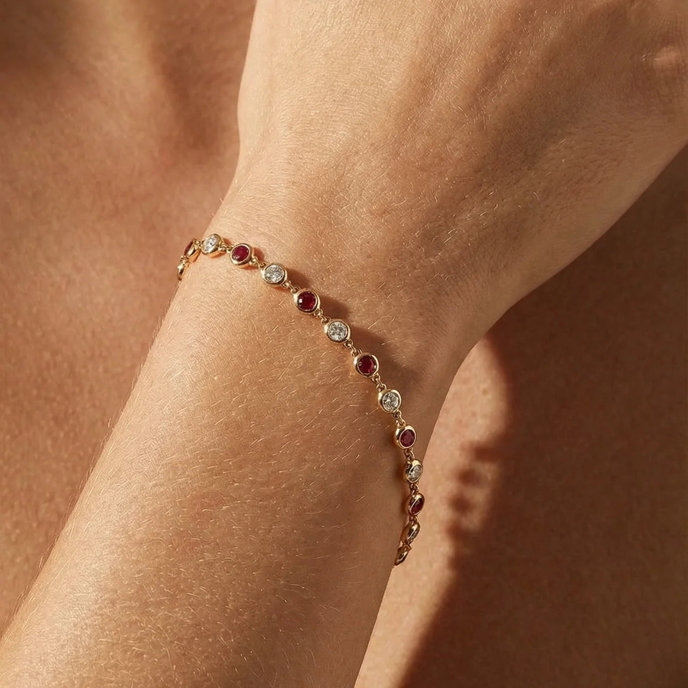 Regal Chain | Yellow Gold Ruby & Diamond Bracelet