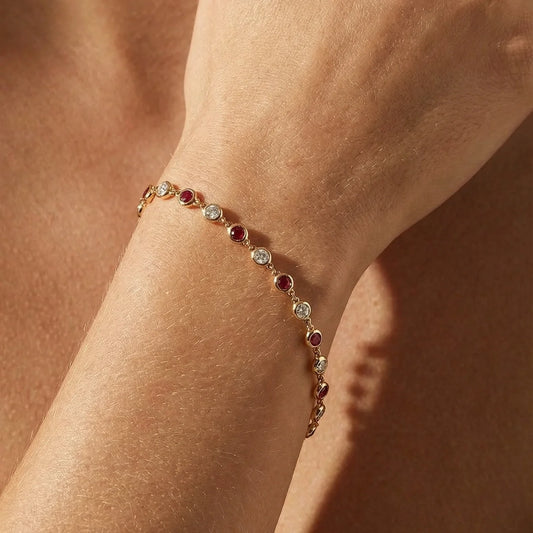 Regal Chain | Yellow Gold Ruby & Diamond Bracelet