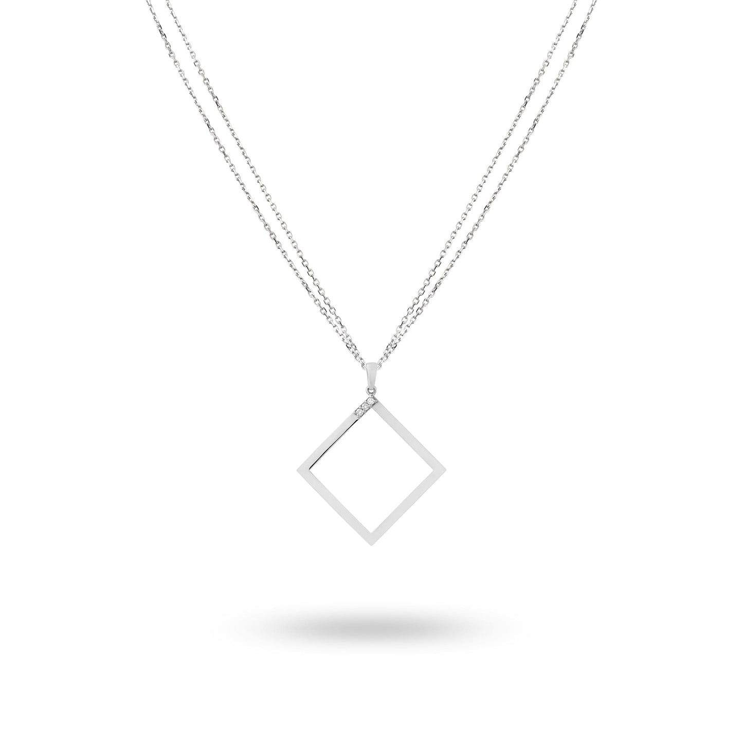 Geo - White Gold Necklace - Ksenia Mirella Jewellery 