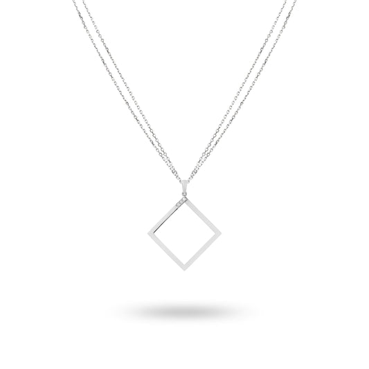 Geo - White Gold Necklace - Ksenia Mirella Jewellery 