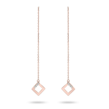 Geo - Rose Gold Chain Earrings - Ksenia Mirella Jewellery 