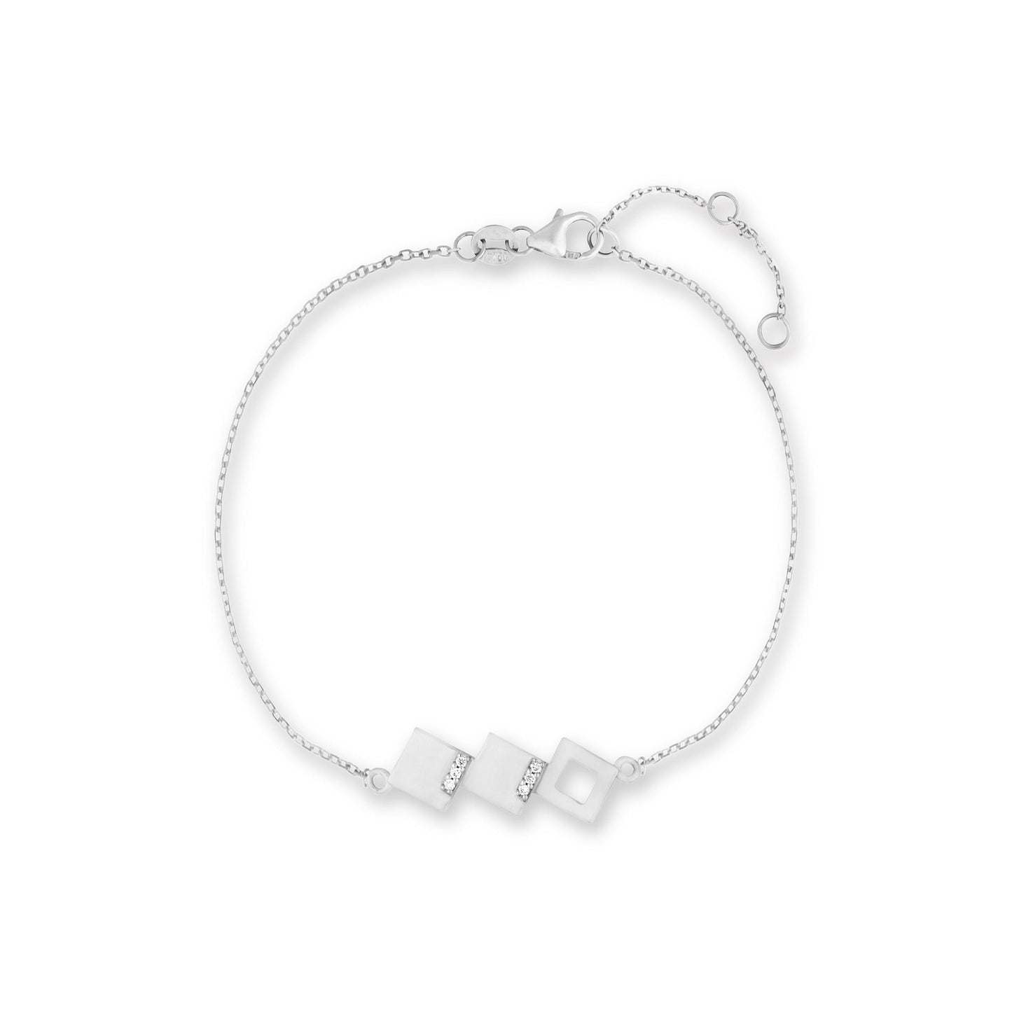 Geo - White Gold Bracelet - Ksenia Mirella Jewellery 