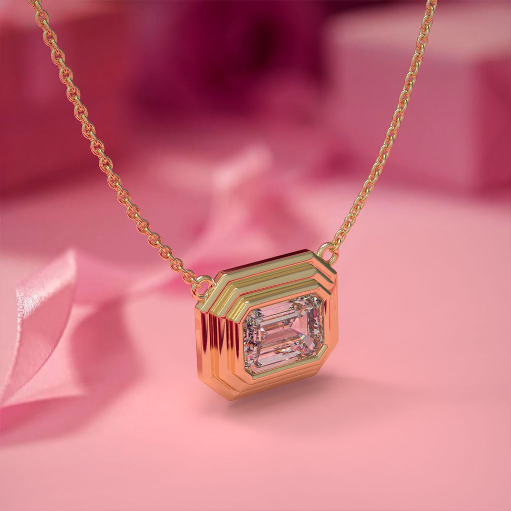 Art Deco-Yellow Gold Diamond Necklace - Ksenia Mirella Jewellery 