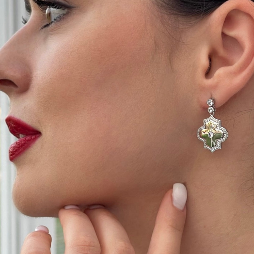 Regal Power -White Gold Earrings - Ksenia Mirella Jewellery 