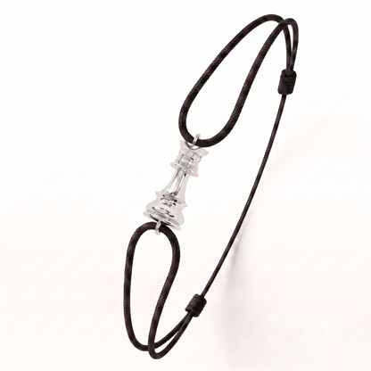 Queen Power Cord Bracelet | White Gold Diamond Bracelet