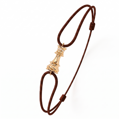 Queen Power Cord Bracelet | Yellow Gold Diamond Bracelet