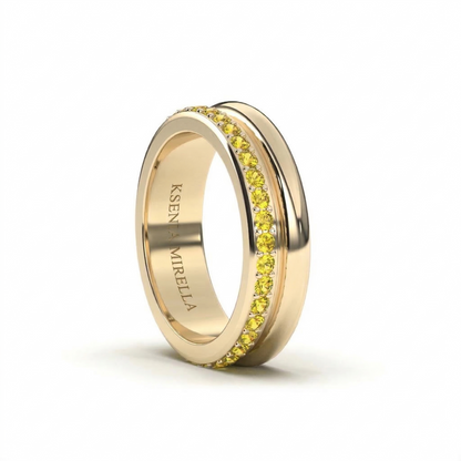 Prima Ring | Yellow Gold & Yellow Sapphire Ring - Ksenia Mirella Jewellery 