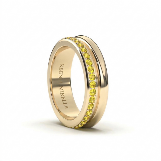 Prima Ring | Yellow Gold & Yellow Sapphire Ring - Ksenia Mirella Jewellery 