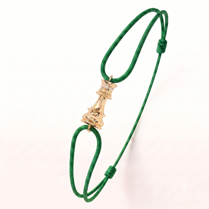 Queen Power Cord Bracelet | Yellow Gold Diamond Bracelet
