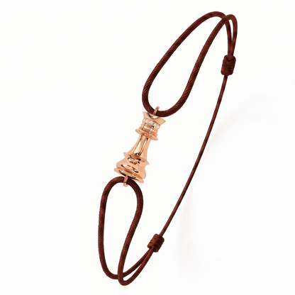 Queen Power Cord Bracelet | Rose Gold Diamond Bracelet