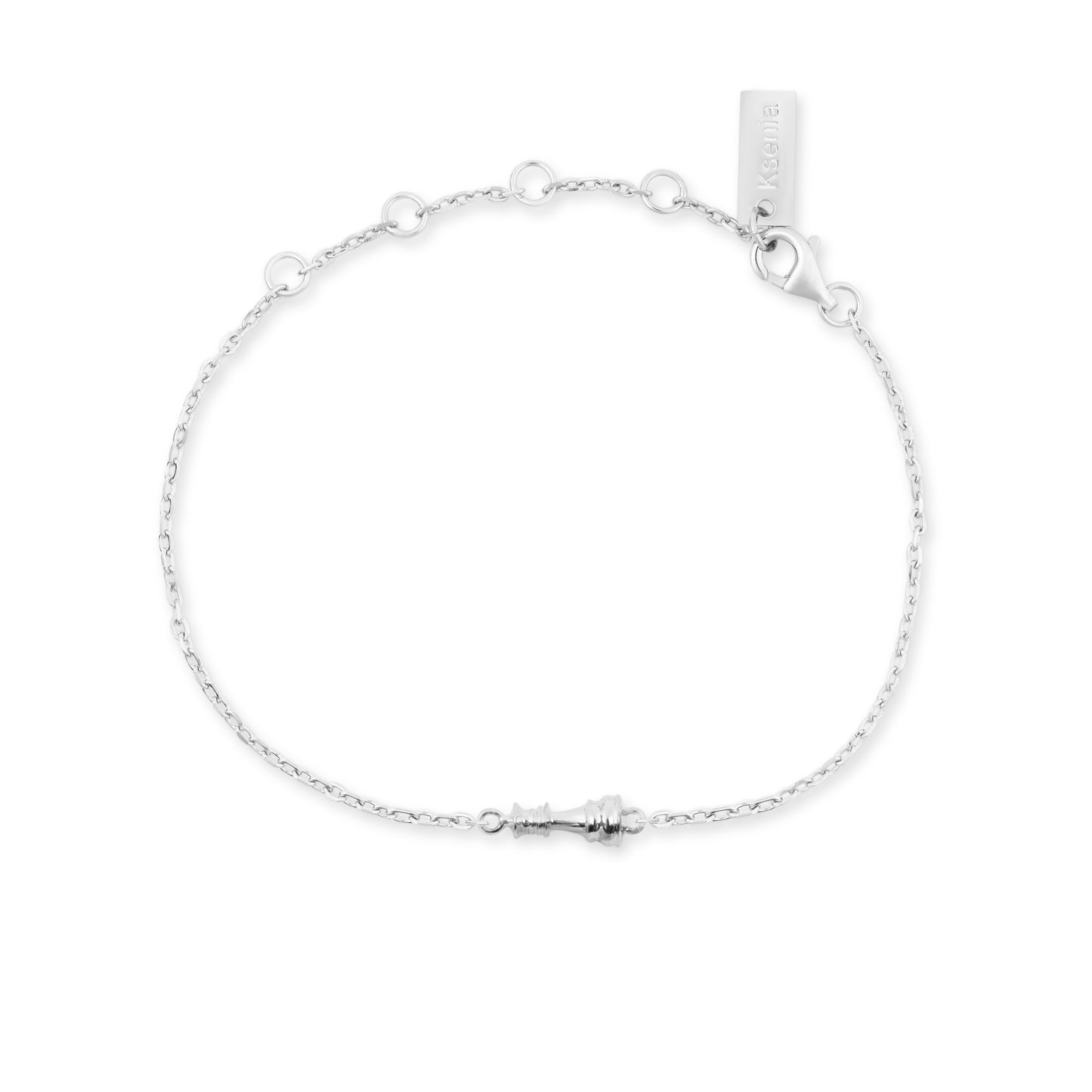 Queen Icon Chain Bracelet | White Gold