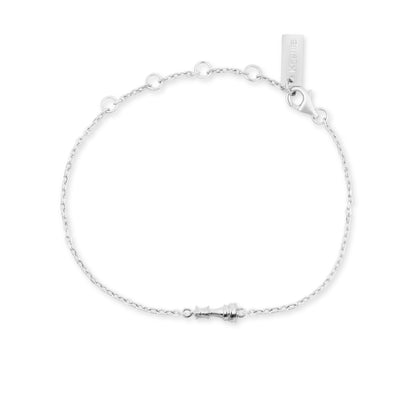 Queen Icon Chain Bracelet | White Gold