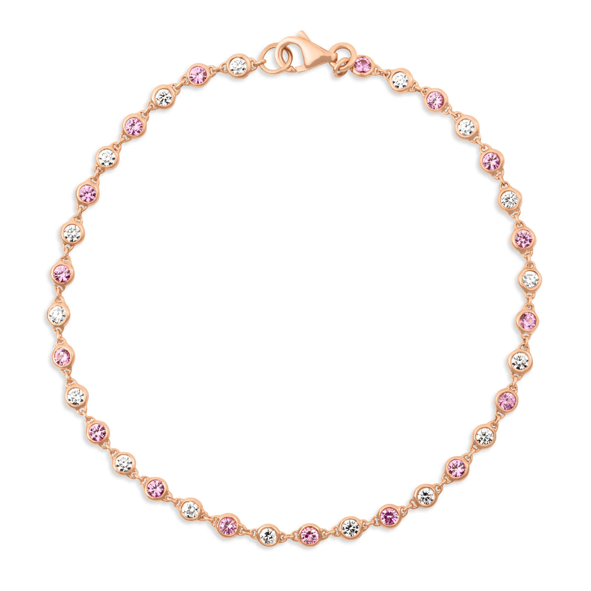 Regal Chain | Rose Gold Pink Sapphire & Diamond Bracelet