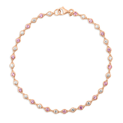 Regal Chain | Rose Gold Pink Sapphire & Diamond Bracelet