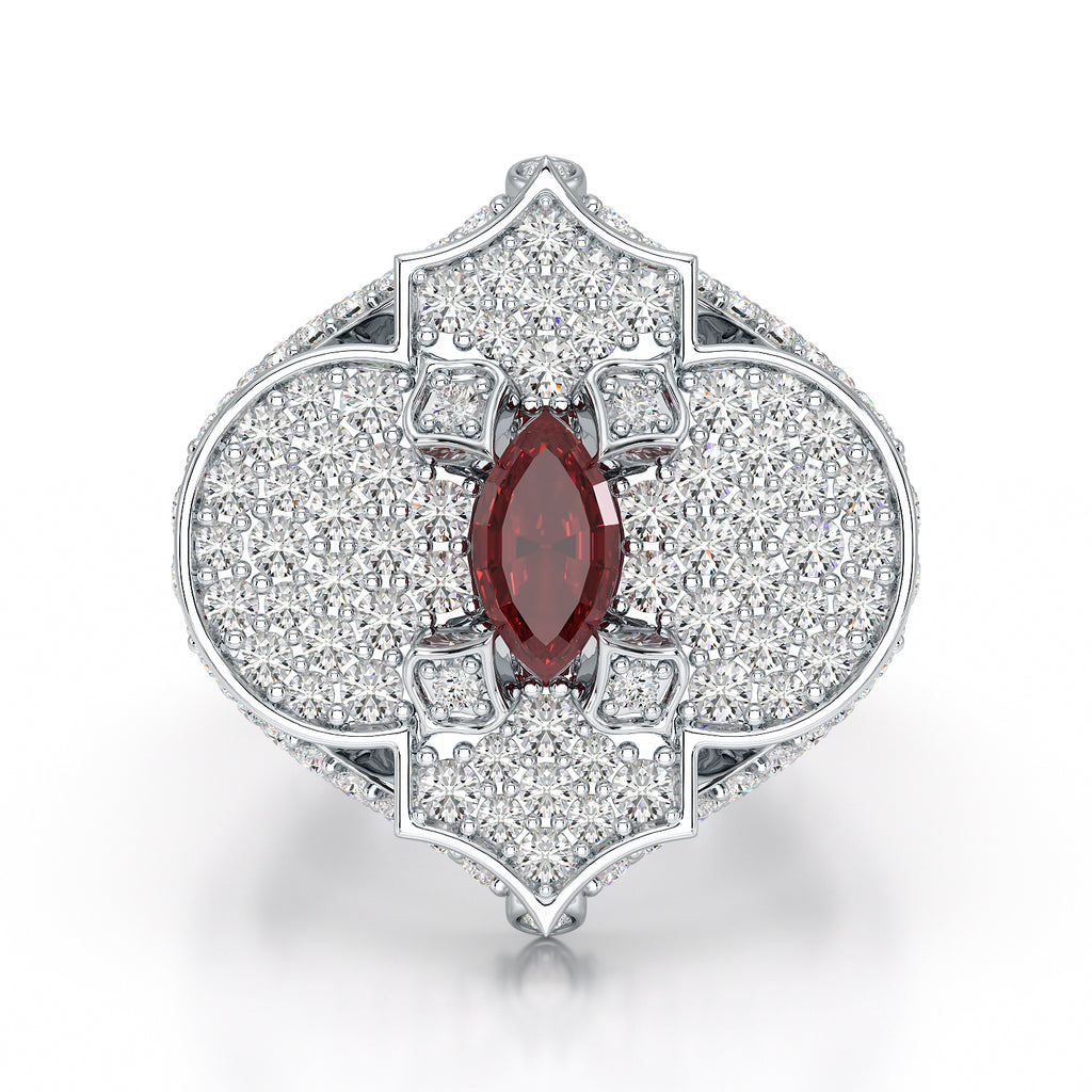 Regal-White Gold Ruby Ring - Ksenia Mirella Jewellery 