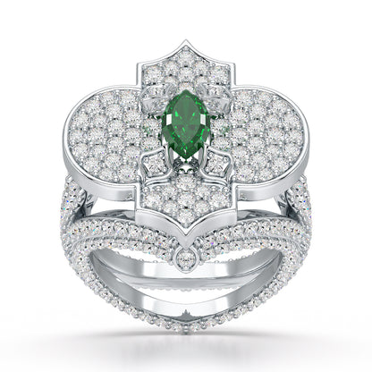 Regal-White Gold Emerald Ring - Ksenia Mirella Jewellery 