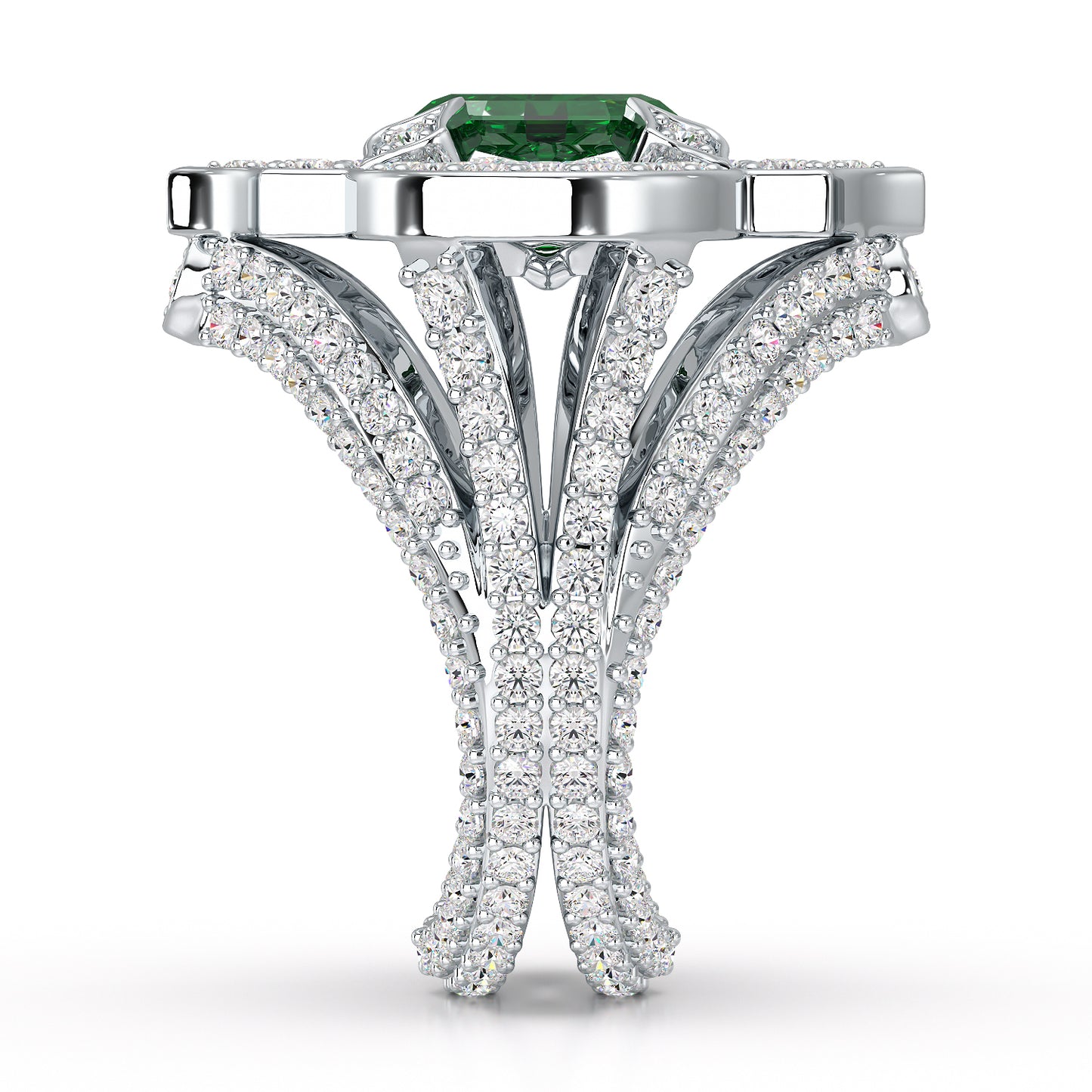 Regal-White Gold Emerald Ring - Ksenia Mirella Jewellery 