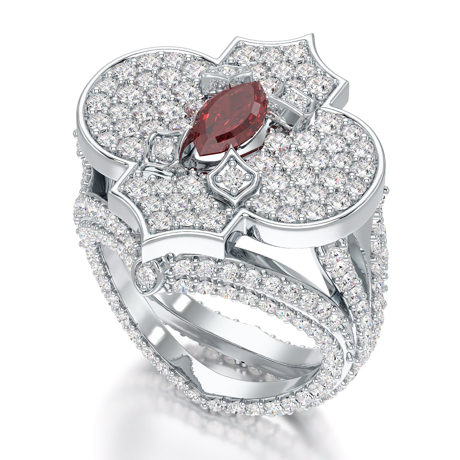 Regal-White Gold Ruby Ring - Ksenia Mirella Jewellery 