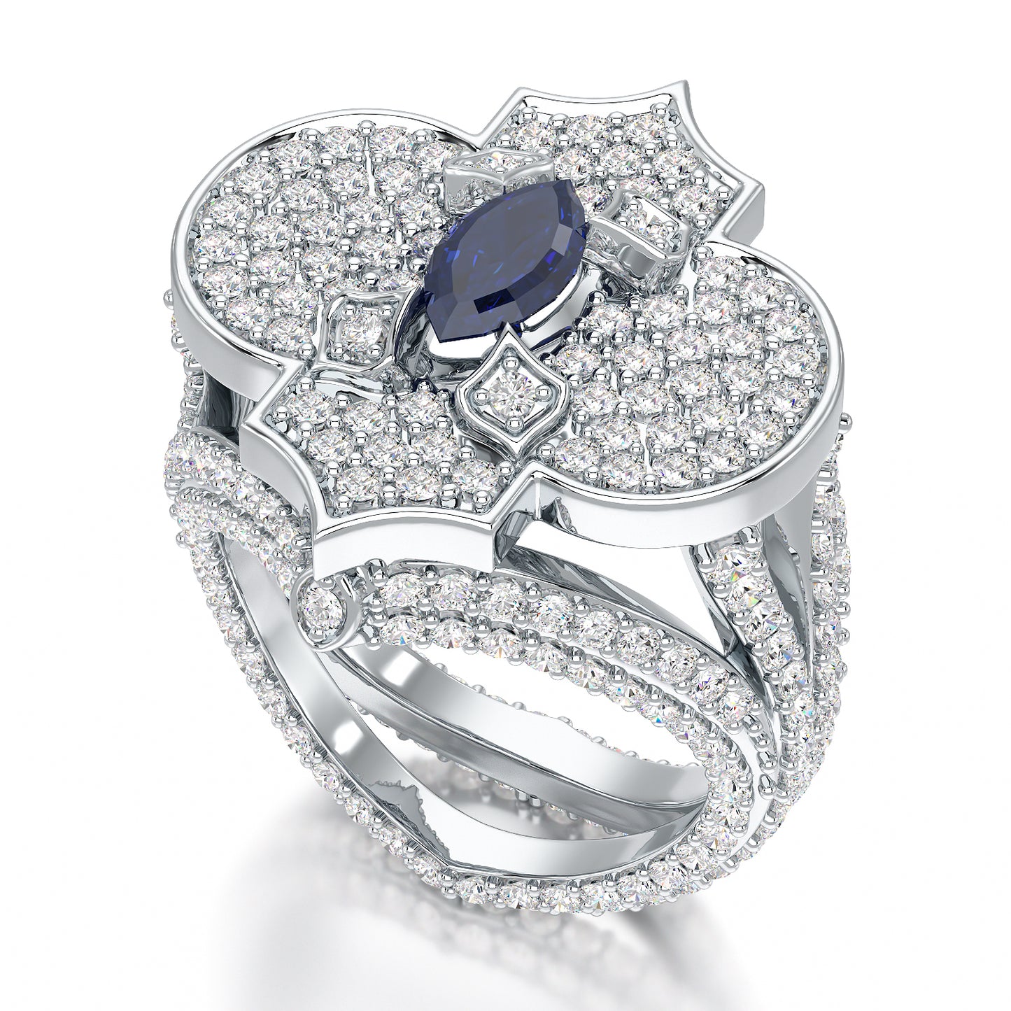 Regal-White Gold Sapphire Ring - Ksenia Mirella Jewellery 