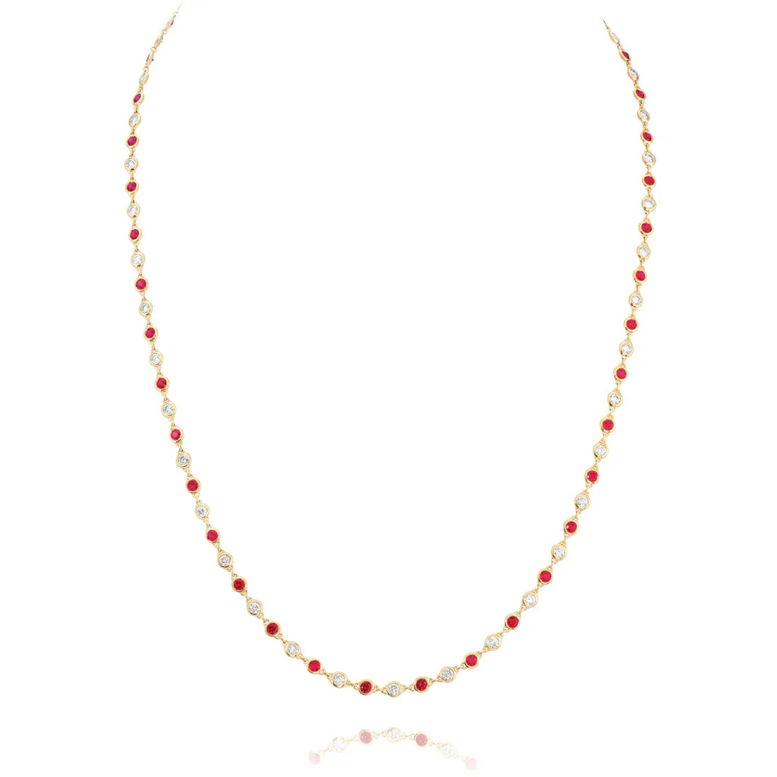 Regal Chain | Yellow Gold Ruby & Diamond Collier Necklace