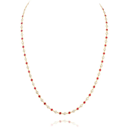 Regal Chain | Yellow Gold Ruby & Diamond Collier Necklace