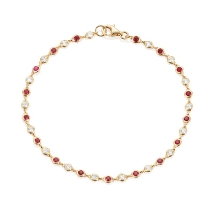 Regal Chain | Yellow Gold Ruby & Diamond Bracelet
