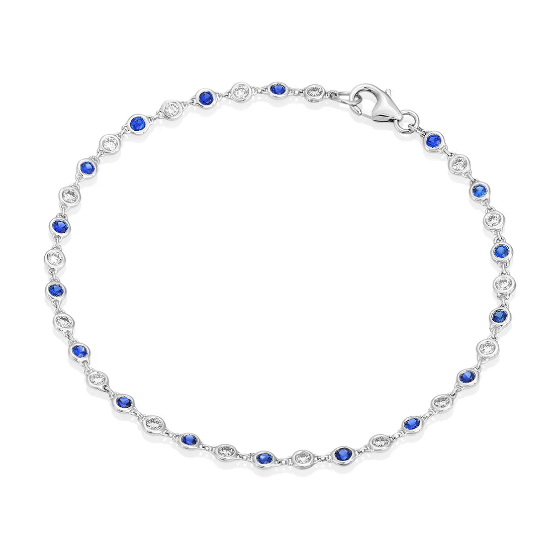 Regal Chain | White Gold Blue Sapphire & Diamond Bracelet