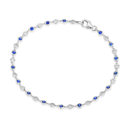Regal Chain | White Gold Blue Sapphire & Diamond Bracelet