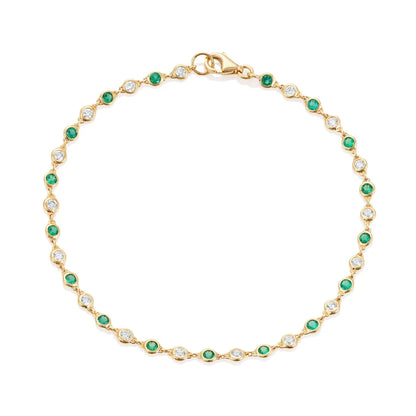 Regal Chain | Yellow Gold Emerald & Diamond Bracelet