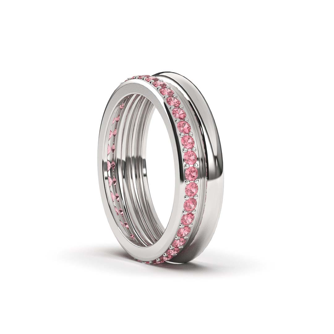 Prima - White Gold Pink Sapphire Ring - Ksenia Mirella Jewellery 