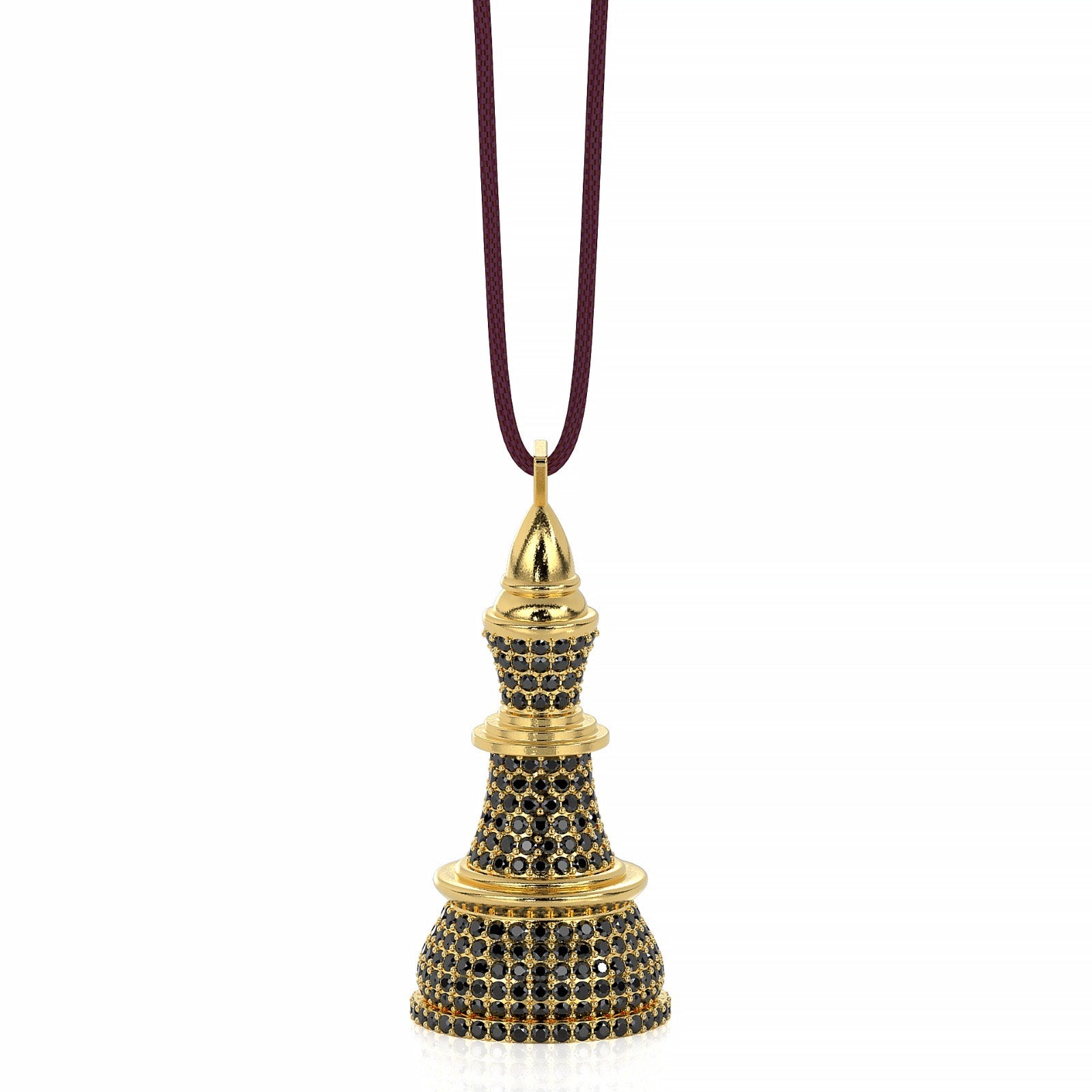 The King-Yellow Gold Black Diamonds Necklace - Ksenia Mirella Jewellery 