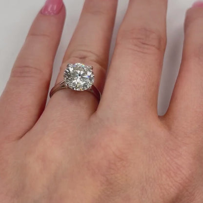 Lab-Grown Classic Brilliant Cut Platinum Solitaire Engagement Ring