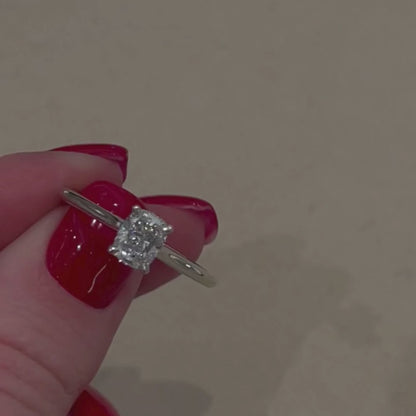 Lab-Grown Classic Cushion Cut Solitaire Engagement Ring